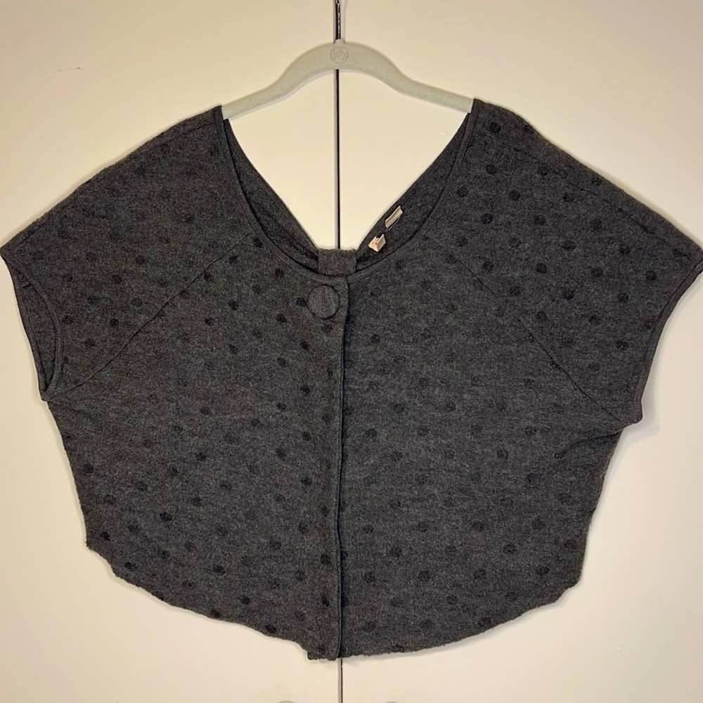 Anthropologie Sweater Shrug with Polka Dot detail